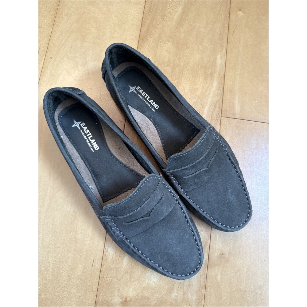 OLIVE GREEN SUEDE LOAFERS Eastland Patricia Size 10M Leather Driving Moccasin